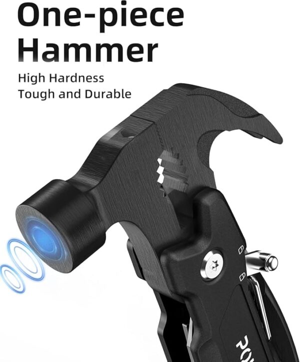 Pohaku 14-in-1 Multitool Hammer, Pohaku Multitool with DIY Stickers, Safety Lock, Screwdriver Bits Set and Durable Nylon Sheath, Multi Tool for Outdoor, Ideal Gifts for Father, Husband, Boyfriend - Image 3