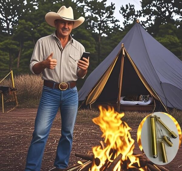 No Fuel Man-Made Lighter Windproof Matches with Mini Knife, Emergency Survival Tools for Camping Survival Hiking Sophisticated and Practical - Image 4