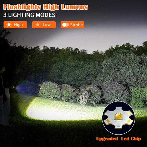 3Pack Rechargeable Flashlights, Tactical Flashlight High Lumens, Super Bright Flashlight, Mini Small Flashlights Powerful, LED Linterna Recargable, Pocket Handheld LED Flash Light for Home Emergency - Image 4