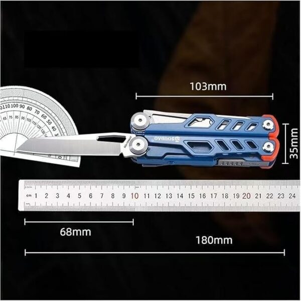 Multi Functional Stainless Steel Outdoor Emergency Knife Shear Combination Pointed Nose Camping Hiking Pliers(Blue) - Image 4