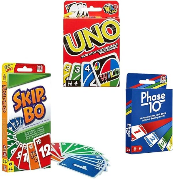 Mattel Card Game Set (Skip Bo, Uno & Phase 10) - Image 2
