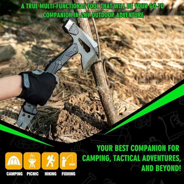 ZENHOSIT Survival Hatchet & Camping Axe with Fixed Blade Knife Combo Set, Full Tang Tactical Axe for Outdoor Camping Survival and Chopping Wood, Nylon Sheath Included - Image 4