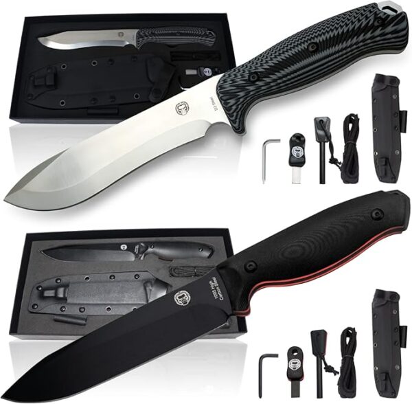 Chopping D2 Survival Knife and Large 1095 Survival Knife Giftset Bundle - Image 2