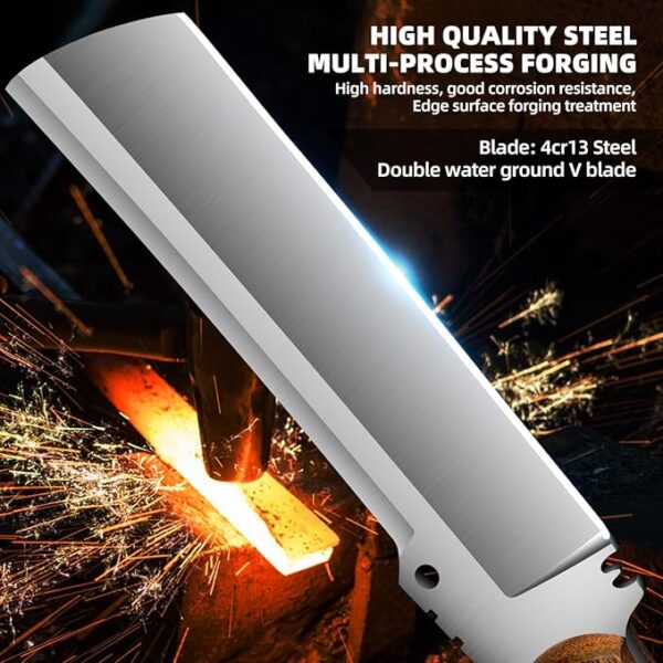Machete with Sheath for Cutting Trees Heavy Duty, for Yard Work and for Bushcrafting Knife Sickle for Clearing Brush Garden Tools Construction Blade - Image 5