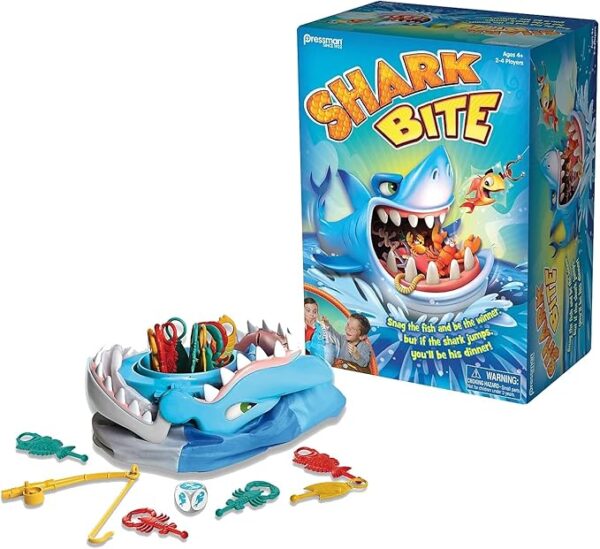 Shark Bite -- Roll the Die and Fish for Colorful Sea Creatures Before the Shark Bites Game! by Pressman Blue Sky, 5" - Image 2