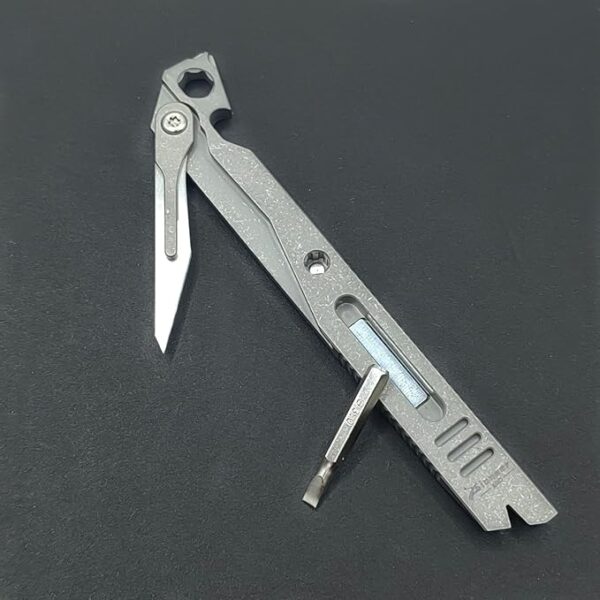 Titanium Pry Bar,EDC Multitool Pry Bar,Multitool Bottle OpenerBox Cutter, Outdoor Camping Utility Knife Emergency Tool,EDC Pocket Tools (grey) - Image 4