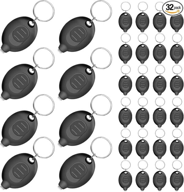Mini LED Keychain Flashlight, 32-Pack Ultra Bright White Light, Small Pocket Keyring Torch for Emergency, Batteries Included - Image 2