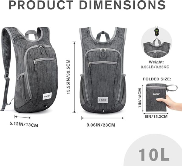 G4Free 10L/15L Hiking Backpack Lightweight Packable Hiking Daypack Small Travel Outdoor Foldable Shoulder Bag - Image 5