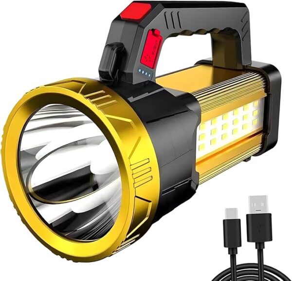 Rechargeable LED Flashlight,4 Light Modes Handheld Spotlight with USB Output,Super Bright Flash Light for Emergency,Outdoor Hiking,Camping - Image 2