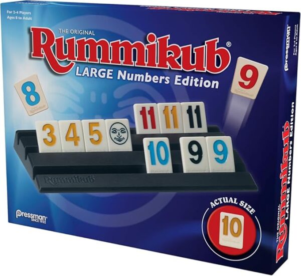Pressman Rummikub Large Numbers Edition - The Original Rummy Tile Game Blue, 5" - Image 6