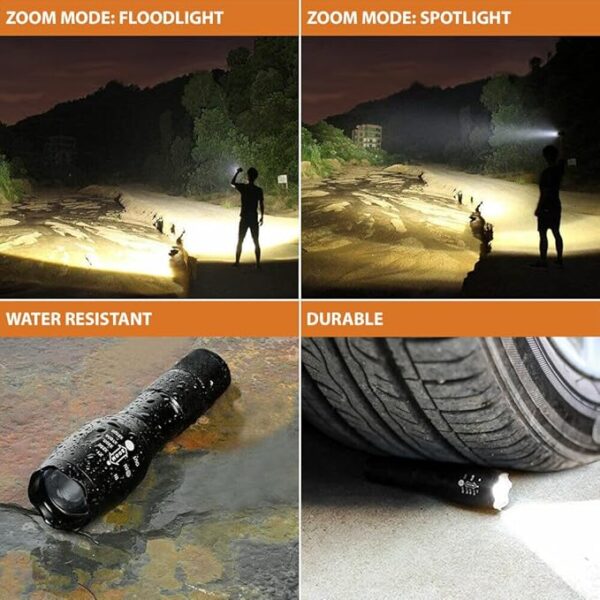 10 Pack LED Flashlight, Bright Powerful Flash Light with 5 Lighting Modes, Small Zoomable Tactical Flashlights High Lumens, Waterproof EDC Flashlights for Home, Camping, Emergency - Image 6