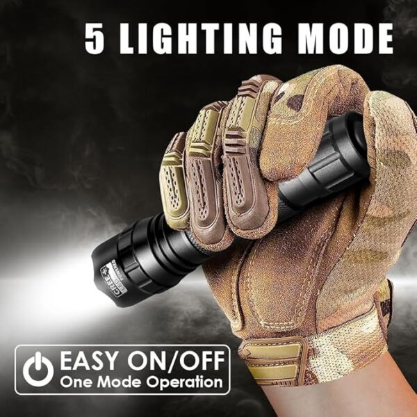 UniqueFire 501F Small Tactical Flashlight with Holster, 5 Modes Mini CREE LED Zoomable Flashlight High Lumen Torch with IPX-65 Waterproof EDC Flashlight Bright Flash Light for Daily use,Emergencies - Image 3