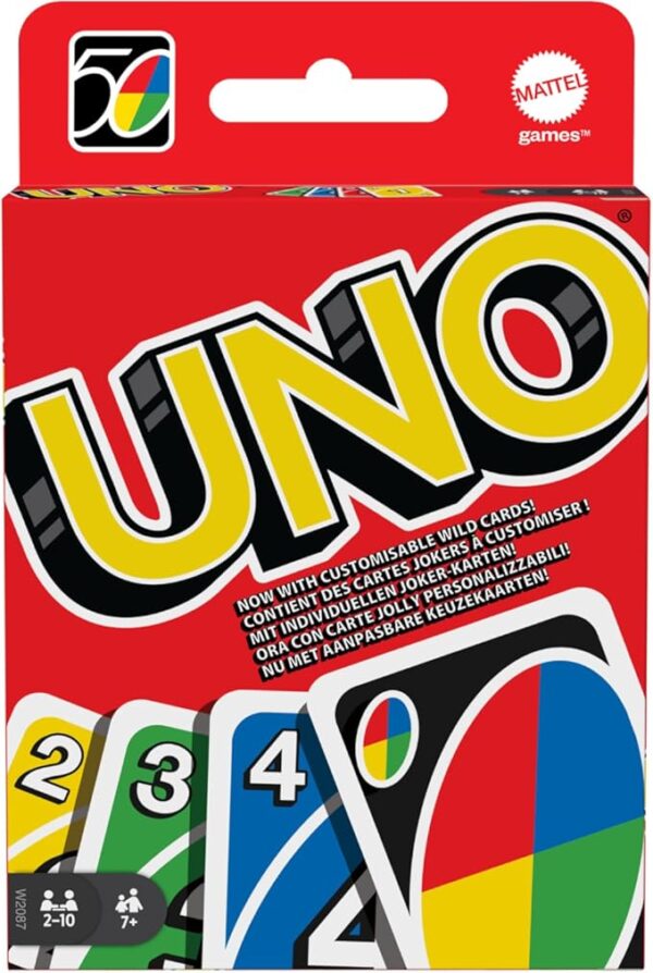 UNO - Classic Colour & Number Matching Card Game - 112 Cards - Customizable & Erasable Wild - Special Action Cards Included - Gift for Kids 7+, W2087 - Image 2