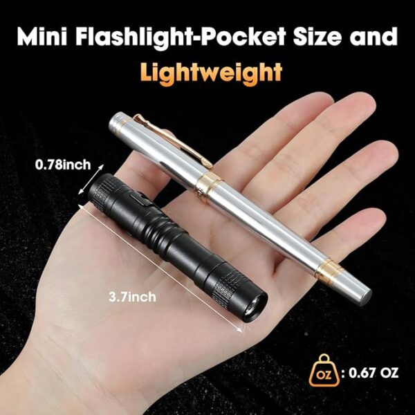 Pen Light Flashlight 10 PCS, LED Pocket Small Flashlight Torch with Clip, Mini Penlight Handheld Insepction Lights for Oudoor Camping Emergency - Image 3