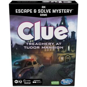 Clue Board Game Treachery at Tudor Mansion, Escape Room Game, Cooperative Family Murder Mystery Games, Ages 10 and up, 1-6 Players