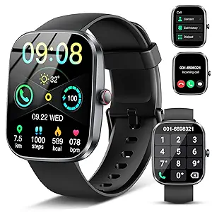Smart Watch(Answer/Make Call), 1.91" Smartwatch for Men Women, NEW Fitness Watch with 110+ Sport Modes, Fitness Activity Tracke with Pedometer/Sleep Monitor/Heart Rate/IP68 Waterproof, for Android iOS