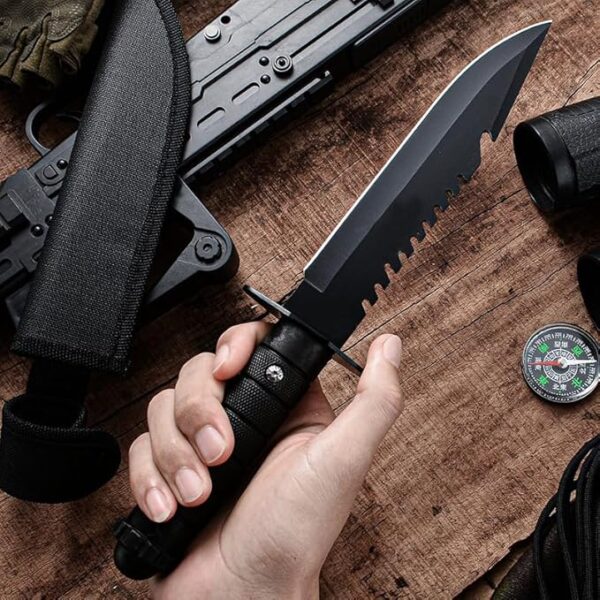 DOOM BLADE Camping Hatchet Axe with Nylon Sheath,Tomahawk Viking Forged High Carbon Steel,Portable Camping Axe for Outdoor Splitting Wood,Hunting (Double-Bit Axe + Hatchet + Fixed Blade Knife) - Image 3