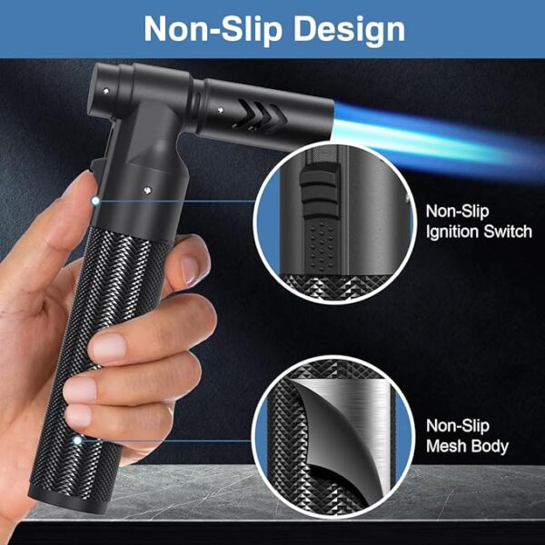 2 Pack Butane Torch Lighter Soldering Torch Refillable Adjustable Kitchen Blow Torch for DIY Grill BBQ Baking Desserts Melting Camping(without Fuel) - Image 5