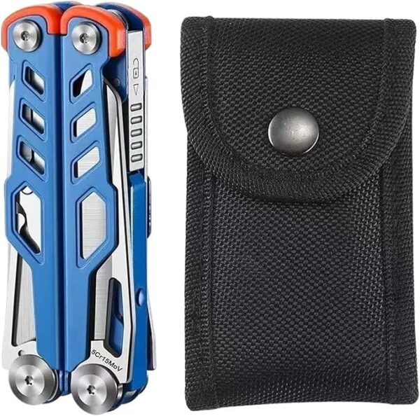 Multi Functional Stainless Steel Outdoor Emergency Knife Shear Combination Pointed Nose Camping Hiking Pliers(Blue) - Image 3