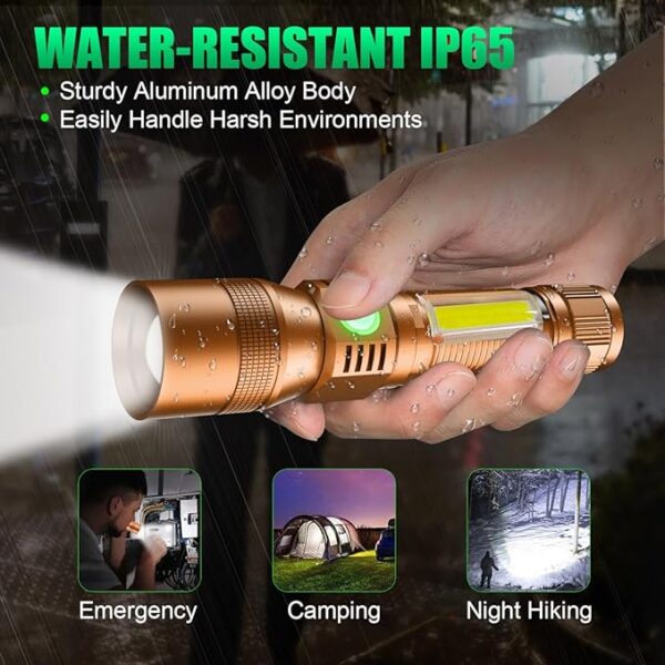 Black Light Flashlights, 3-in-1 UV Flashlight with Magnetic Base, COB Tactical Rechargeable Flashlight, High Lumens 7 Modes LED Flashlight for Pet Urine Detection Emergencies, Camping - Image 5