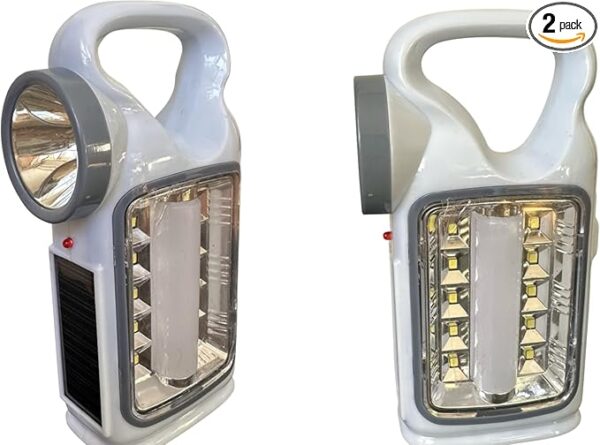 Pack of 2X Led Flashlight Emergency Flashlight USB Rechargeable, Solar, AA Battery Super Bright Tactical Flashlight with Cob Sidelight Best Small Flashlight for Camping - Image 2