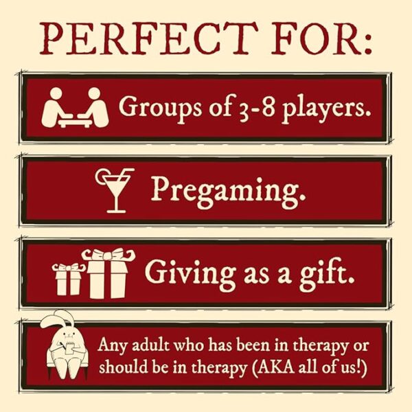 Exploding Kittens Horrible Therapist: Extra Horrible Edition 3-8 Players - Ages 17+ - 15 Minutes to Play - Comic Building Card Game - Ideal for Party, Family Game Night - White - Image 6