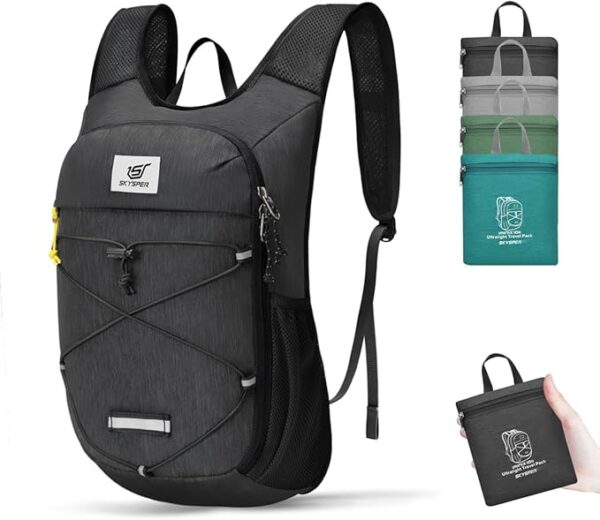 SKYSPER Foldable Hiking Backpack - 10L Small Lightweight Daypack Breathable Travel Backpacks for Men Women - Image 2