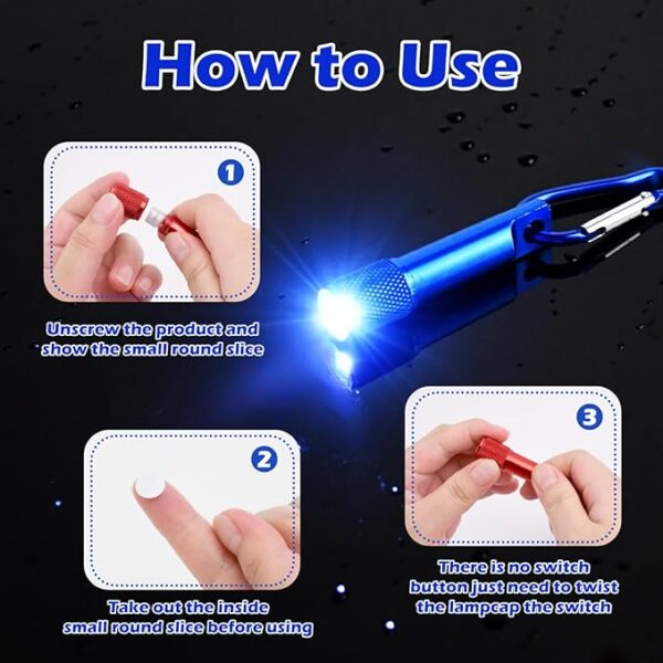 30 Pack Mini Keychain Flashlights Bulk, Ultra-Bright LED Metal Carabiner Clip Lights,Compact Emergency Lights for Camping, Hiking, Cycling, Survival Kits(30) - Image 5