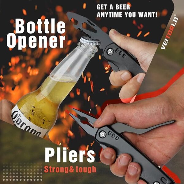 VEITORLD Gifts for Dad Men, Cool Fathers Day Birthday Gifts Ideas for Men Grandpa Papa from Daughter Wife Son, BEST DAD EVER Gift, All in One Survival Tools Hammer Multitool, Camping Hunting Presents - Image 6
