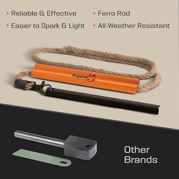 Fire Starter Survival Tool - All-in-One Flint and Steel Fire Starter Kit (Large and Rope Refill) - Image 6