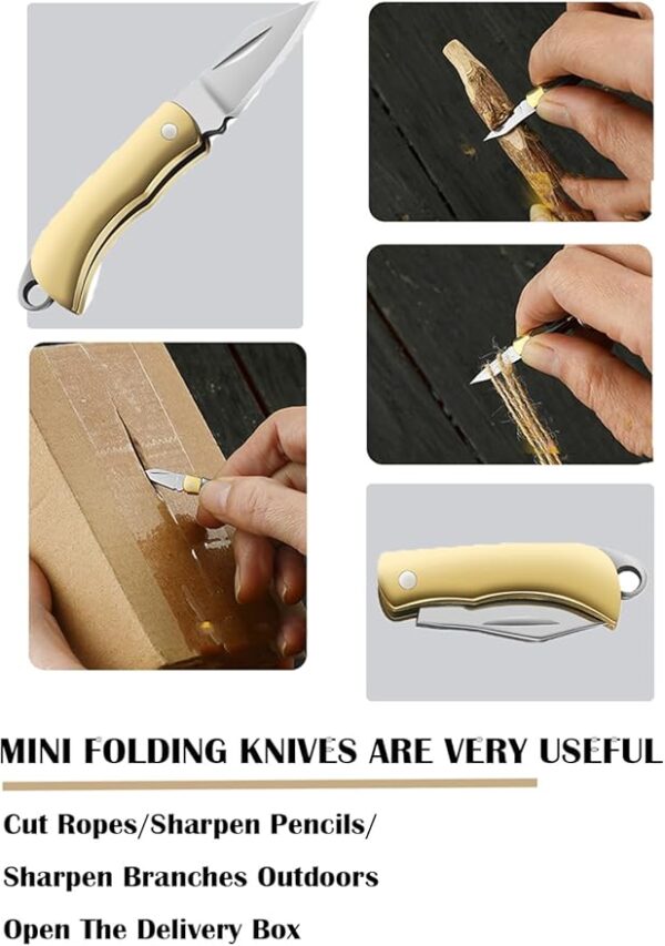 Mini Knife with Retro Lighter, Lound brass whistle, Keychain Knife Set for Camping Survival, Gadgets for Men, Easy for Everyday Carry (lighter knife whistle) - Image 4
