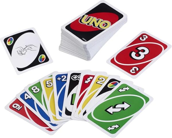 UNO - Classic Colour & Number Matching Card Game - 112 Cards - Customizable & Erasable Wild - Special Action Cards Included - Gift for Kids 7+, W2087 - Image 5