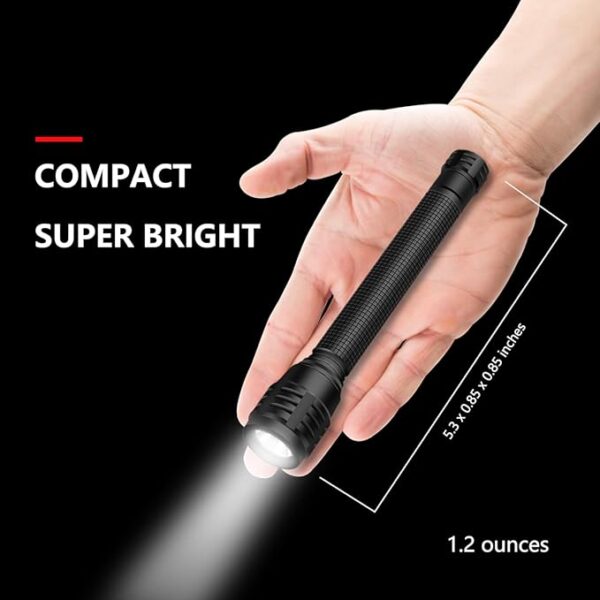 LED Pen Flashlights, Compact Mini 1200 Lumen Single Mode Pocket Flashlights for Inspection, Work, Emergency, 4 Pack - Image 4