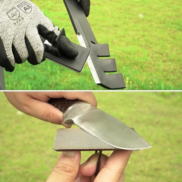 SHARPAL 116N Pocket Diamond Sharpening Card, Coarse(325)/Medium(600)/Fine(1200) Grit, Portable Multi-Tool Kit for Garden Tools, Survival Knives, Files & Blades - Image 5