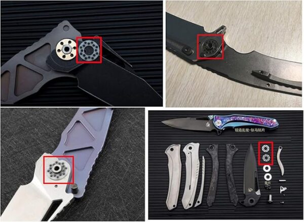 Folding Pocket Knives Bearing Ceramic Ball Pivot pin Washer, Nylon Gasket with Detent Beads Spacer,EDC Survival Knives Bearing Spacer Ring - Pack 2 Pieces - Image 6