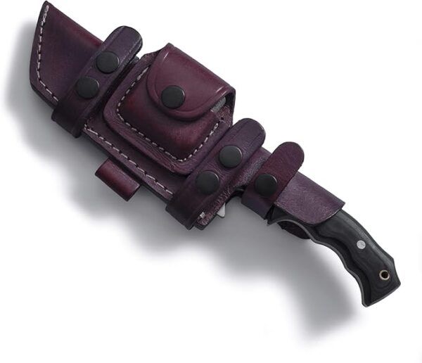 GCS Handmade D2 steel Hunting Knife G10 Handle Fixed Blade Knife Right Hand Scout Carry Buffalo leather Sheath and Sharpening Stone for Hunting Camping Survival and EDC - Image 6