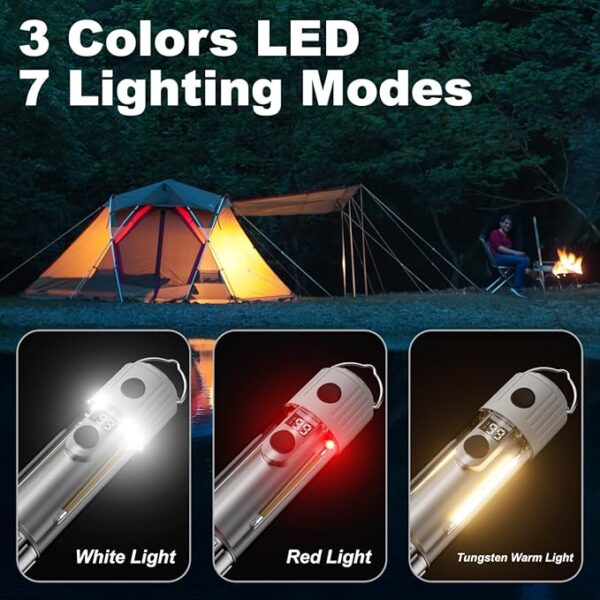 LED Camping Lantern Flashlight Rechargeable, Consciot Portable Torch with 6 Light Modes, IPX4 Waterproof,Camping Lights for Hurricane, Emergency, Survival Kits - Image 4