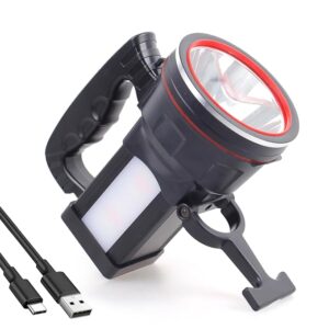 BIGSUN Spotlight Flashlight, 12800 mAh Rechargeable Flashlights High Lumens, Bright Flashlight, Outdoor Waterproof Camping Search Light Tactical Torch for Emergency, Boat, Hunting (Expolrar 2)