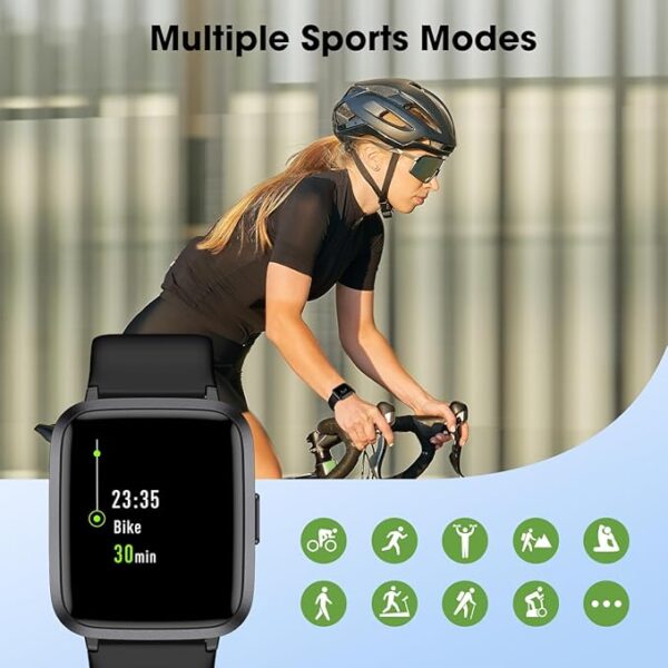 Fitness Tracker Watch with Heart Rate Monitor, Large Screen Activity Tracker with Pedometer, Sleep Monitor, Calories & Step Counter, 5ATM Waterproof Smart Watch for Women Men Fitness Watch for Sports - Image 6