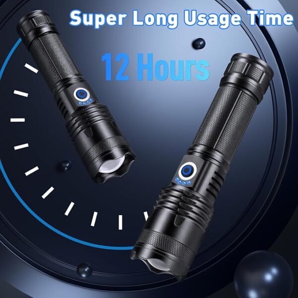 Rechargeable Flashlights 3000 High Lumen, 2 Pack Super Bright LED Flashlight with 5 Modes, High Powered Flash Light for Home, Camping, Outdoor, Emergencies, Hiking - Image 5