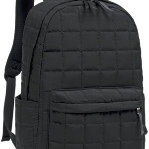 BTOOP Travel Backpack for Women Work Backpack Quilted College Backpacks for School Fit 15.6 Inch Laptop (Quilting-Black)