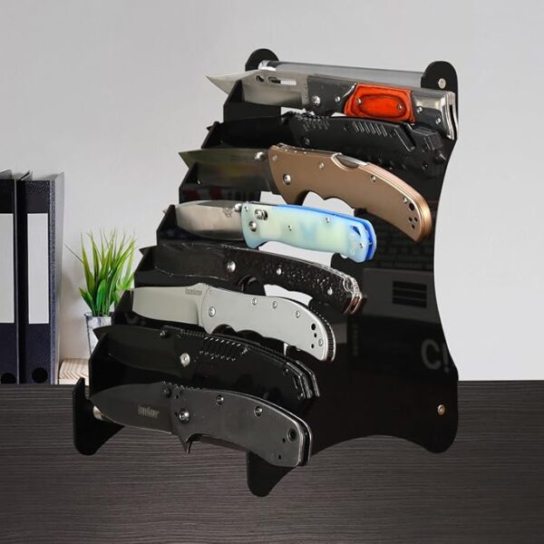 Acrylic Knife Block, Fixed Blade Knife Series Display Stand/Case - Knife Holder for Tactical & Survival Knives, Holds 8 Knives - Image 5