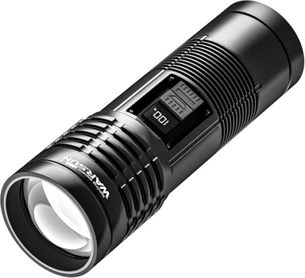 WARSUN Durable Dual-Light Flashlight â 500 Lumens Zoomable LED Flashlight, Type-C Rechargeable, Tough Work Light for Outdoor and Emergency Use - Image 2