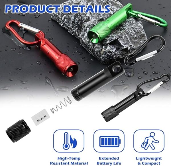 30 Pack Mini Keychain Flashlights Bulk, Ultra-Bright LED Metal Carabiner Clip Lights,Compact Emergency Lights for Camping, Hiking, Cycling, Survival Kits(30) - Image 4