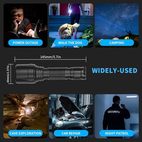 Super Bright Flashlight NT23 1500 Lumens Small Tactical Flashlights with Clip, Long Beam Distance, 4 Light Modes with Mode Memory, IP68 Waterproof, for Camping Hiking Emergency Use - Image 7