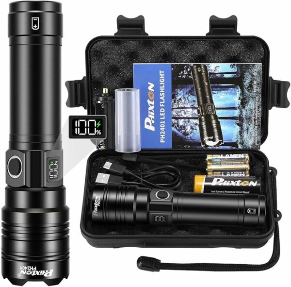 Rechargeable Flashlights 2000 High Lumens Long Range 3280 FT, Super Bright USB C LED Flashlight Long Lasting 15 Hours, Powerful Multifunctional Strong Flash Lights, for Emergency Security Camping - Image 2