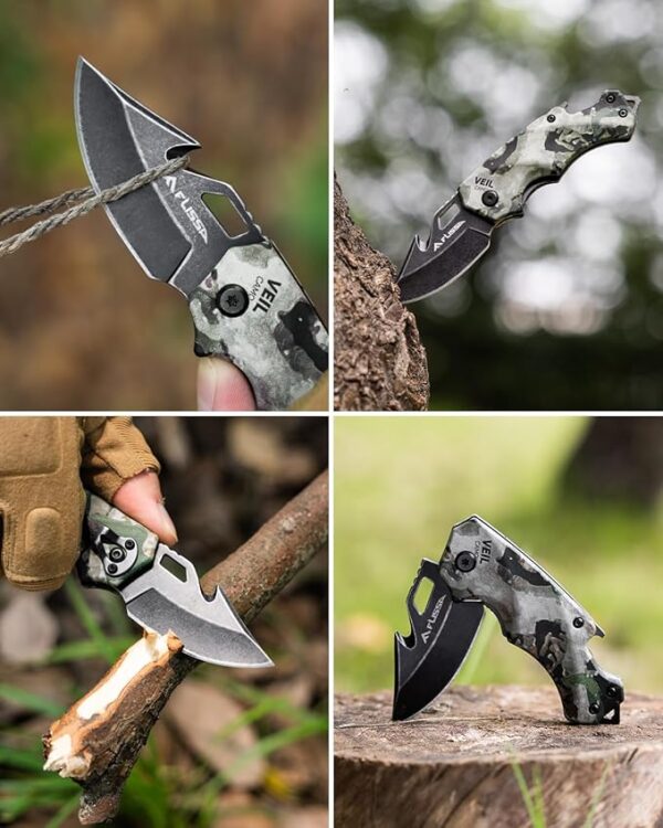 FLISSA Survival Hunting Knife and Mini Folding Pocket Knife - Image 6