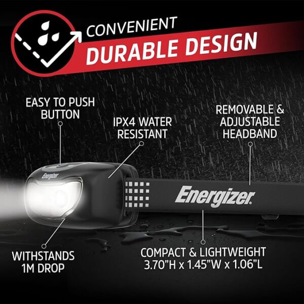Energizer Universal Plus LED Headlamp, Lightweight Bright Headlamp for Outdoors, Camping and Emergency Light for Adults and Kids, includes Batteries, Pack of 2 - Image 6