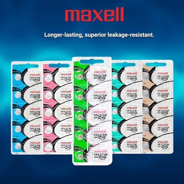 Maxell Watch Battery Button cell SR621SW SR-621SW 364 (Pack of 5) - Image 6