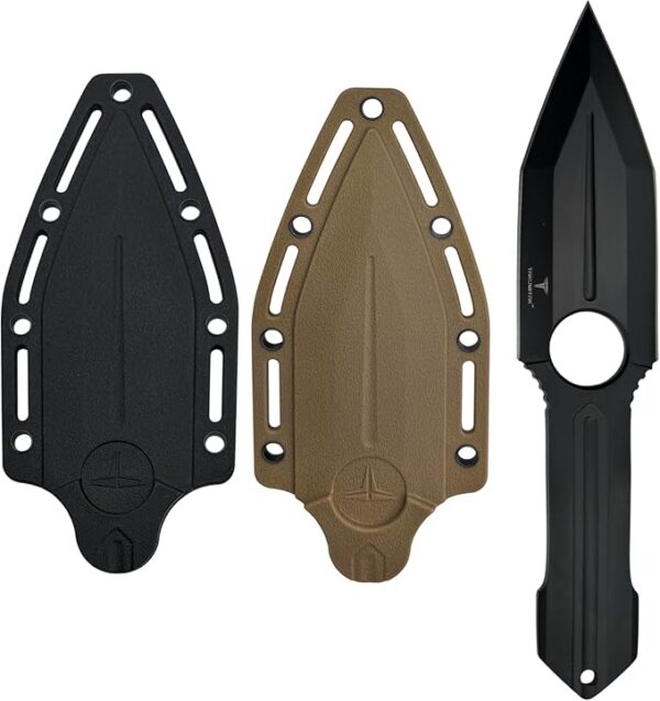Hunting Survival Knife 9" Full Tang Fixed Blade Knives Camping Gear with Extra Set of FRN Sheath, MOLLE Clip Horizontal and Vertical Carry - TKF314 - Image 3